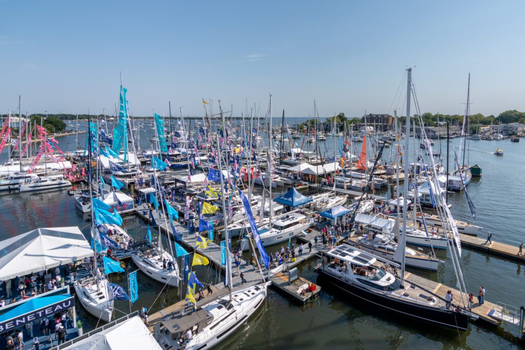 Aerial of the Annapolis Sailboat Show from Annapolis Waterfront Hotel