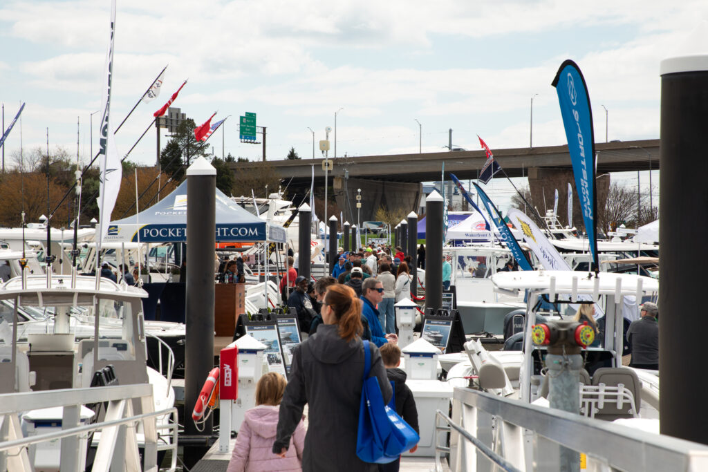 Attendees Walk the Docks - Athena Arnold Photography 